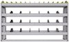 25-5536-4 Profiled back bin separator combo Shelf unit 58.5"Wide x 15.5"Deep x 36"High with 4 shelves