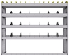 25-5548-4 Profiled back bin separator combo Shelf unit 58.5"Wide x 15.5"Deep x 48"High with 4 shelves