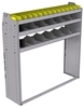 25-5558-3 Profiled back bin separator combo Shelf unit 58.5"Wide x 15.5"Deep x 58"High with 3 shelves