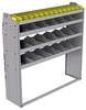 25-5558-4 Profiled back bin separator combo Shelf unit 58.5"Wide x 15.5"Deep x 58"High with 4 shelves