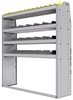 25-5563-4 Profiled back bin separator combo Shelf unit 58.5"Wide x 15.5"Deep x 63"High with 4 shelves