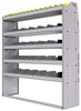 25-5563-5 Profiled back bin separator combo Shelf unit 58.5"Wide x 15.5"Deep x 63"High with 5 shelves