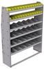 25-5572-6 Profiled back bin separator combo Shelf unit 58.5"Wide x 15.5"Deep x 72"High with 6 shelves