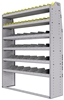 25-5572-6 Profiled back bin separator combo Shelf unit 58.5"Wide x 15.5"Deep x 72"High with 6 shelves