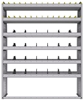 25-5572-6 Profiled back bin separator combo Shelf unit 58.5"Wide x 15.5"Deep x 72"High with 6 shelves