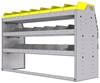 25-5836-3 Profiled back bin separator combo Shelf unit 58.5"Wide x 18.5"Deep x 36"High with 3 shelves