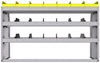 25-5836-3 Profiled back bin separator combo Shelf unit 58.5"Wide x 18.5"Deep x 36"High with 3 shelves