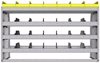 25-5836-4 Profiled back bin separator combo Shelf unit 58.5"Wide x 18.5"Deep x 36"High with 4 shelves