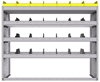 25-5848-4 Profiled back bin separator combo Shelf unit 58.5"Wide x 18.5"Deep x 48"High with 4 shelves