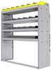 25-5863-4 Profiled back bin separator combo Shelf unit 58.5"Wide x 18.5"Deep x 63"High with 4 shelves