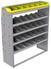 25-5863-5 Profiled back bin separator combo Shelf unit 58.5"Wide x 18.5"Deep x 63"High with 5 shelves