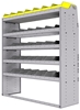 25-5863-5 Profiled back bin separator combo Shelf unit 58.5"Wide x 18.5"Deep x 63"High with 5 shelves