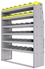 25-5872-6 Profiled back bin separator combo Shelf unit 58.5"Wide x 18.5"Deep x 72"High with 6 shelves