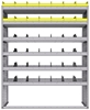 25-5872-6 Profiled back bin separator combo Shelf unit 58.5"Wide x 18.5"Deep x 72"High with 6 shelves