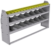 25-6336-3 Profiled back bin separator combo Shelf unit 67"Wide x 13.5"Deep x 36"High with 3 shelves