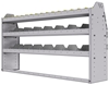 25-6336-3 Profiled back bin separator combo Shelf unit 67"Wide x 13.5"Deep x 36"High with 3 shelves