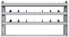 25-6336-3 Profiled back bin separator combo Shelf unit 67"Wide x 13.5"Deep x 36"High with 3 shelves