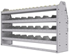 25-6336-4 Profiled back bin separator combo Shelf unit 67"Wide x 13.5"Deep x 36"High with 4 shelves