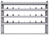 25-6348-4 Profiled back bin separator combo Shelf unit 67"Wide x 13.5"Deep x 48"High with 4 shelves