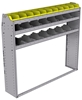 25-6358-3 Profiled back bin separator combo Shelf unit 67"Wide x 13.5"Deep x 58"High with 3 shelves