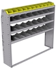 25-6358-4 Profiled back bin separator combo Shelf unit 67"Wide x 13.5"Deep x 58"High with 4 shelves