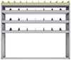 25-6358-4 Profiled back bin separator combo Shelf unit 67"Wide x 13.5"Deep x 58"High with 4 shelves