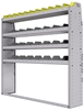 25-6363-4 Profiled back bin separator combo Shelf unit 67"Wide x 13.5"Deep x 63"High with 4 shelves