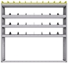 25-6363-4 Profiled back bin separator combo Shelf unit 67"Wide x 13.5"Deep x 63"High with 4 shelves