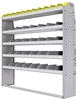 25-6363-5 Profiled back bin separator combo Shelf unit 67"Wide x 13.5"Deep x 63"High with 5 shelves