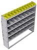 25-6363-5 Profiled back bin separator combo Shelf unit 67"Wide x 13.5"Deep x 63"High with 5 shelves