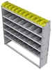 25-6363-5 Profiled back bin separator combo Shelf unit 67"Wide x 13.5"Deep x 63"High with 5 shelves