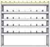 25-6363-5 Profiled back bin separator combo Shelf unit 67"Wide x 13.5"Deep x 63"High with 5 shelves