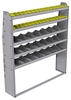 25-6372-5 Profiled back bin separator combo Shelf unit 67"Wide x 13.5"Deep x 72"High with 5 shelves
