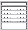 25-6372-6 Profiled back bin separator combo Shelf unit 67"Wide x 13.5"Deep x 72"High with 6 shelves