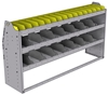 25-6536-3 Profiled back bin separator combo Shelf unit 67"Wide x 15.5"Deep x 36"High with 3 shelves