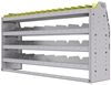 25-6536-4 Profiled back bin separator combo Shelf unit 67"Wide x 15.5"Deep x 36"High with 4 shelves