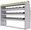 25-6548-4 Profiled back bin separator combo Shelf unit 67"Wide x 15.5"Deep x 48"High with 4 shelves
