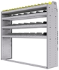 25-6558-4 Profiled back bin separator combo Shelf unit 67"Wide x 15.5"Deep x 58"High with 4 shelves