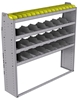 25-6563-4 Profiled back bin separator combo Shelf unit 67"Wide x 15.5"Deep x 63"High with 4 shelves