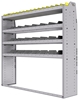 25-6563-4 Profiled back bin separator combo Shelf unit 67"Wide x 15.5"Deep x 63"High with 4 shelves