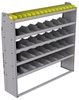 25-6563-5 Profiled back bin separator combo Shelf unit 67"Wide x 15.5"Deep x 63"High with 5 shelves