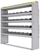 25-6563-5 Profiled back bin separator combo Shelf unit 67"Wide x 15.5"Deep x 63"High with 5 shelves