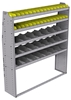 25-6572-5 Profiled back bin separator combo Shelf unit 67"Wide x 15.5"Deep x 72"High with 5 shelves