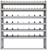 25-6572-6 Profiled back bin separator combo Shelf unit 67"Wide x 15.5"Deep x 72"High with 6 shelves