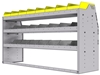 25-6836-3 Profiled back bin separator combo Shelf unit 67"Wide x 18.5"Deep x 36"High with 3 shelves