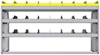 25-6836-3 Profiled back bin separator combo Shelf unit 67"Wide x 18.5"Deep x 36"High with 3 shelves
