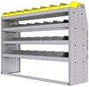 25-6848-4 Profiled back bin separator combo Shelf unit 67"Wide x 18.5"Deep x 48"High with 4 shelves