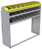 25-6858-3 Profiled back bin separator combo Shelf unit 67"Wide x 18.5"Deep x 58"High with 3 shelves
