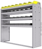 25-6858-4 Profiled back bin separator combo Shelf unit 67"Wide x 18.5"Deep x 58"High with 4 shelves