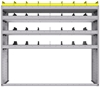 25-6858-4 Profiled back bin separator combo Shelf unit 67"Wide x 18.5"Deep x 58"High with 4 shelves